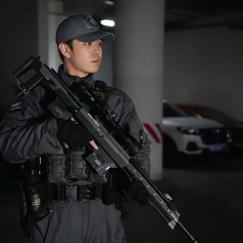 DSR-1 緊湊型犢牛式 水彈/海綿軟彈 兩用 拋殼狙擊步槍_黑/沙兩色